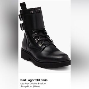 Karl Lagerfeld Paris Double Buckle Boot